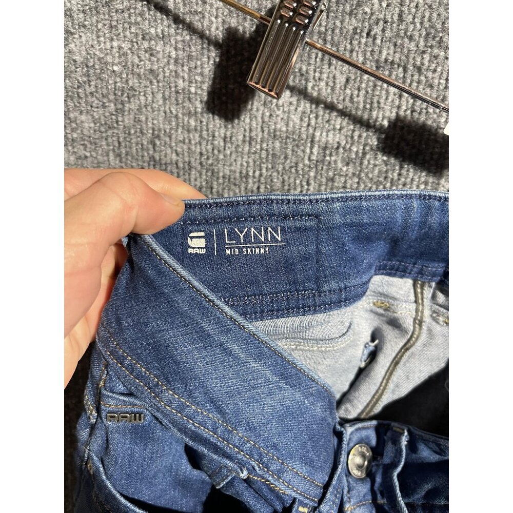 G-Star RAW Lynn Mid Skinny Jeans Womens 27x30 Blue Medium Wash Stretch Denim - Picture 8 of 11